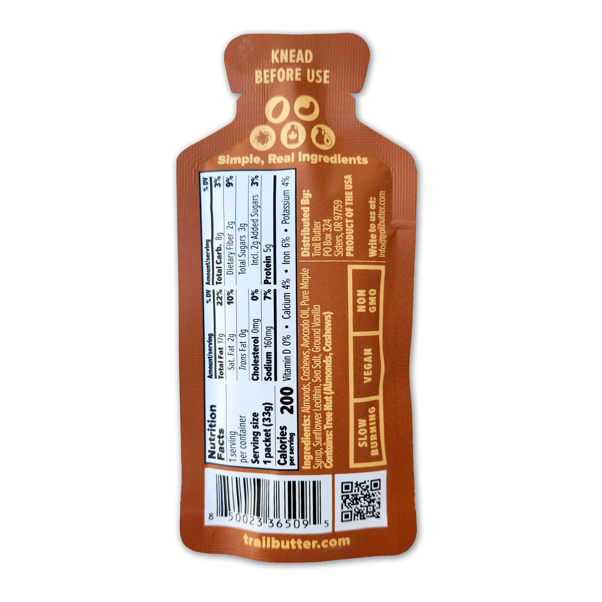 Maple Syrup & Sea Salt 1.15oz Lil' Squeeze (12Pack) Trail Butter